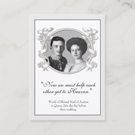 Blessed Karl & Zita Wedding Heilige Kaart Visitekaartje (Voorkant)