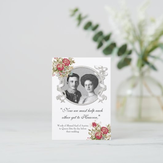 Blessed Karl & Zita Wedding Heilige Kaart Visitekaartje (Staand voorkant)
