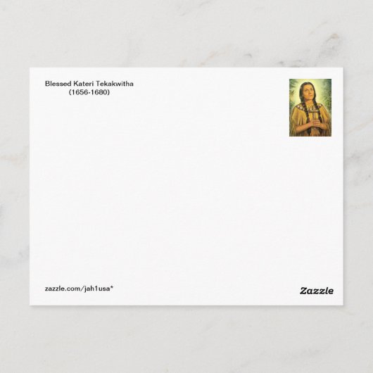 Blessed Kateri Tekakmet Briefkaart (Achterkant)