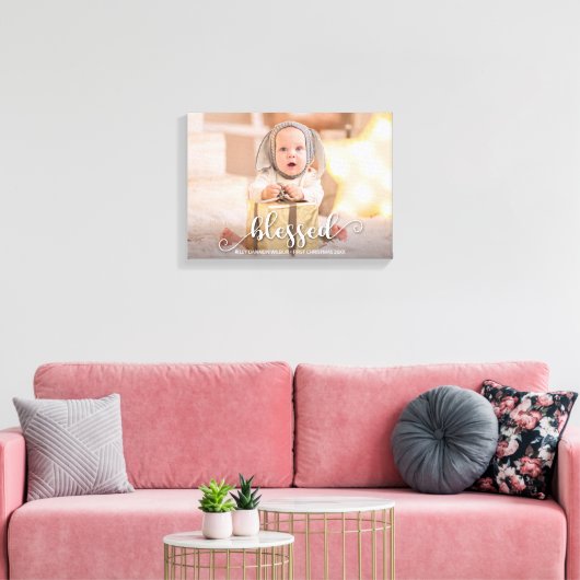 BLESSED kerstfeestdag foto Canvas Afdruk (Insitu (Woonkamer))
