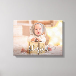 BLESSED kerstfeestdag foto Canvas Afdruk