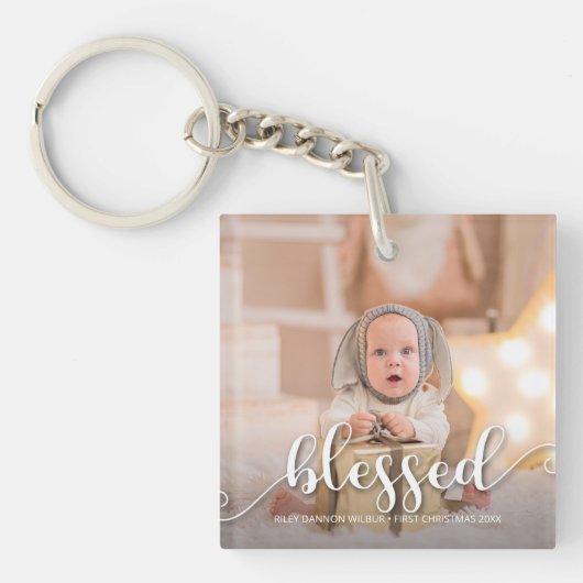 BLESSED kerstfeestdag foto Sleutelhanger (voorkant)