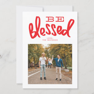 Blessed kerstfeestdag handschrift fotokaart feestdagenkaart