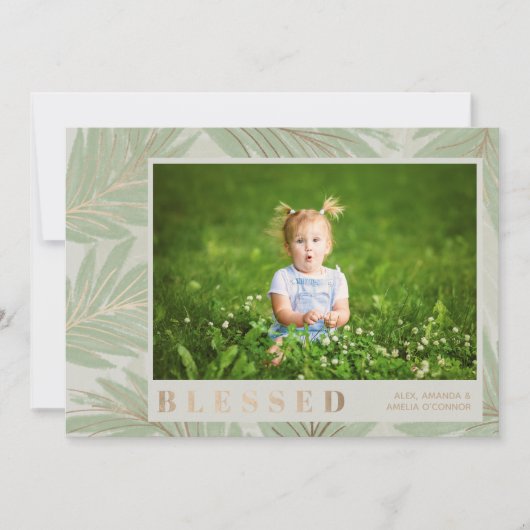 BLESSED-kerstfoto Feestdagenkaart (Voorkant)