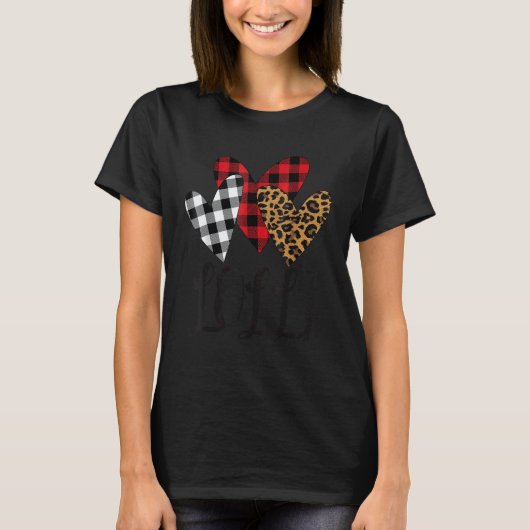 Blessed lolli leopard Buffalo Plaid lolli T-shirt (Voorkant)
