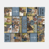 Blessed Loved Dad 12 Photo Collage Custom Text Fleece Deken (Voorkant (Horizontaal))