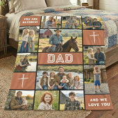 Blessed Loved Dad 12 Photo Collage Custom Text Fleece Deken