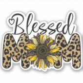 Blessed Ma Cute Cheetah Leopard Sunflower Sticker (Voorkant)