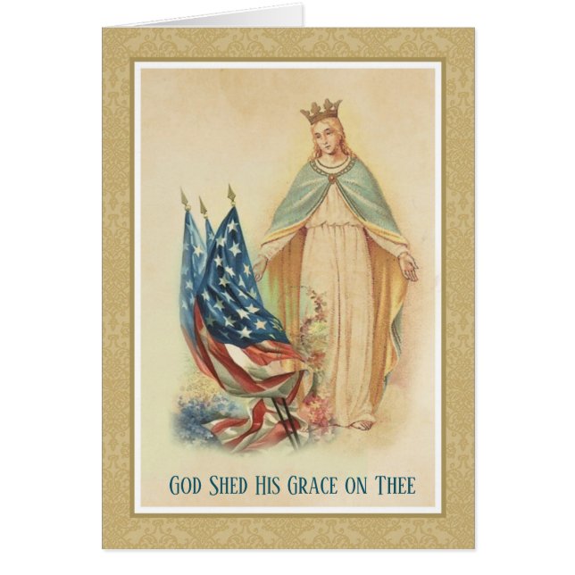 Blessed Maagd Mary American Flag (Voorkant)