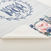 Blessed Mam Rustic Barn Wood Floral Moederdag Sherpa Deken (3/4)