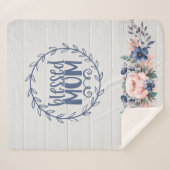 Blessed Mam Rustic Barn Wood Floral Moederdag Sherpa Deken (Voorkant (horizontaal))