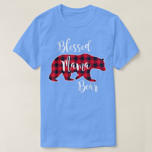 Blessed Mama Beer Buffalo Check Pset Pattern Mam T-shirt (Design voorkant)