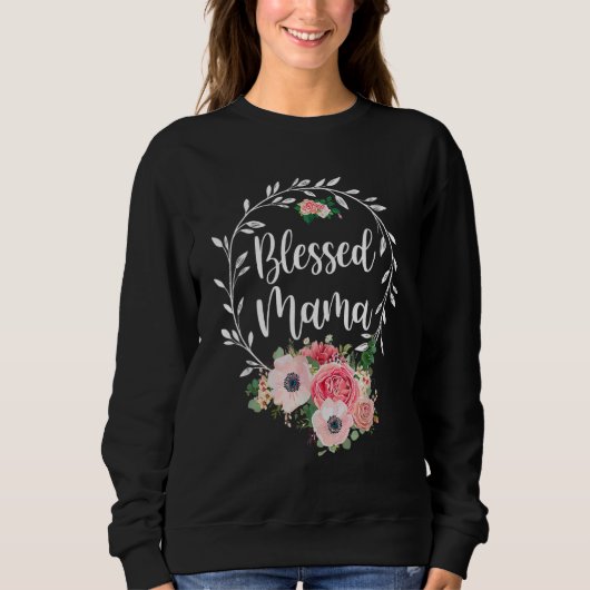 Blessed Mama Flower Decor Trui (Voorkant)