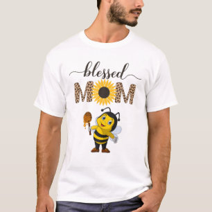 Blessed mama Happy Spring Bumblebee Moederdag Fu T-shirt