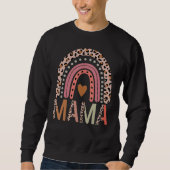 Blessed Mama Leopard Boho Cute Rainbow Trui (Voorkant)