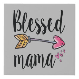 Blessed Mama met Arrow Imitatie Canvas Print