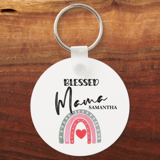 Blessed Mama Rainbow Sleutelhanger (Voorkant)