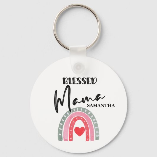 Blessed Mama Rainbow Sleutelhanger (Achterkant)