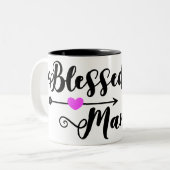 Blessed Mama Tweekleurige Koffiemok (Voorkant links)