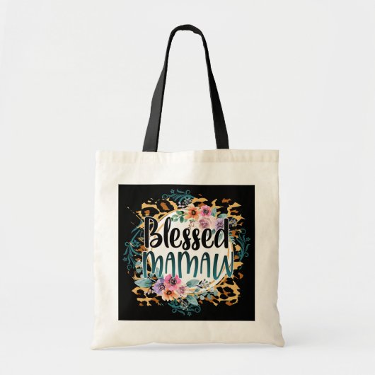 Blessed Mamaw Best Nana Leopard Lover Grandma Tote Bag (Voorkant)