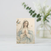 Blessed Mary Catholic Funeral Memorial Holy Card - Visitekaartje (Staand voorkant)
