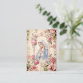 Blessed Mary Catholic Funeral Memorial Holy Card - Visitekaartje (Staand voorkant)