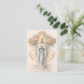 Blessed Mary Catholic Funeral Memorial Holy Card - Visitekaartje (Staand voorkant)