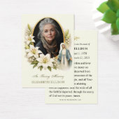 Blessed Mary Funeral Memorial Photo Prayer  Visitekaartje (Bureau)