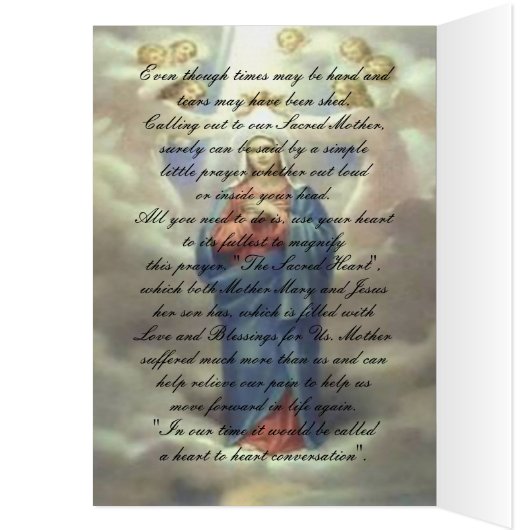 Blessed Mary Prayer-kaart (Binnen (Links))