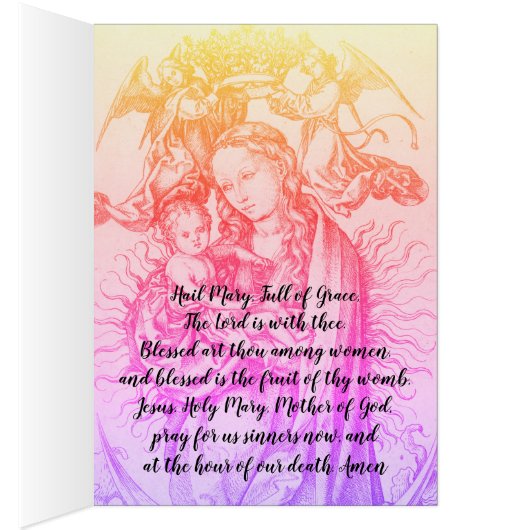 Blessed Mary Prayer-kaart (Binnen (Rechts))