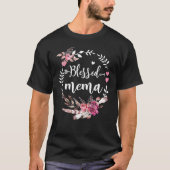Blessed Mema Thanksgiving Floral T-shirt (Voorkant)
