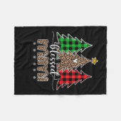 Blessed Mimi Leopard met kerstboompijn Rood Fleece Deken (Voorkant (Horizontaal))