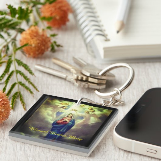 Blessed Moeder Mary Sleutelhanger (Voorkant Rechts)