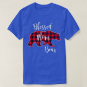 Blessed Mom Bear Buffalo Check Plaid Pattern Mama  T-shirt (Design voorkant)