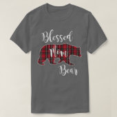 Blessed Mom Bear Buffalo Check Plaid Pattern Mama  T-shirt (Design voorkant)