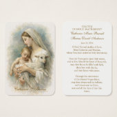 Blessed Mother Child Lamb Catholic Wedding Prayer Visitekaartje (Voorkant /achterkant)
