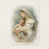 Blessed Mother Child Lamb Catholic Wedding Prayer Visitekaartje (Voorkant)