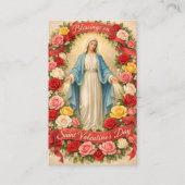Blessed Mother Mary Valentines Prayer Roses Visitekaartje (Voorkant)