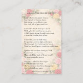 Blessed Mother Mary Valentines Prayer Roses Visitekaartje (Achterkant)