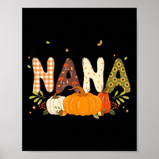 Blessed Nana Pumpkin Fall Autumn Thanksgiving Mom Poster (Voorkant)