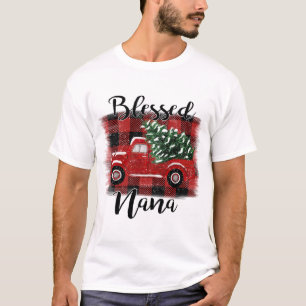 Blessed Nana Red Truck Vintage kerstboom T-shirt