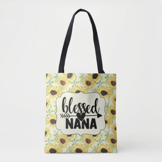 Blessed Nana Sunflower Tote Bag (Voorkant)