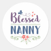 Blessed Nanny Ronde Sticker (Voorkant)
