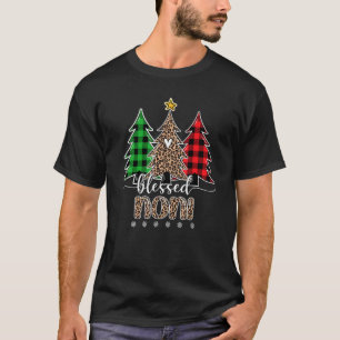 Blessed Noni Leopard Kerstmis Pine Tree Red Pset T-shirt