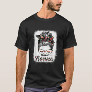 Blessed Nonna Messy Bun Women Happy Easter, moeder T-shirt