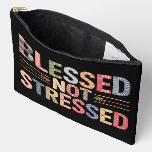 Blessed Not Stressed Accessory Pouch Etui (Open)