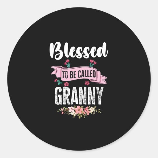 Blessed om Granny te noemen Ronde Sticker (Voorkant)