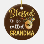 Blessed om oma Cute Bee Moeder te worden genoemd Keramisch Ornament (Achterkant)