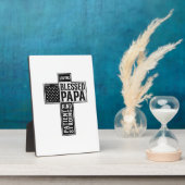 Blessed Papa Cross Christian Vintage Typography De Fotoplaat (Zijkant)