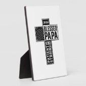 Blessed Papa Cross Christian Vintage Typography De Fotoplaat (Zijkant)